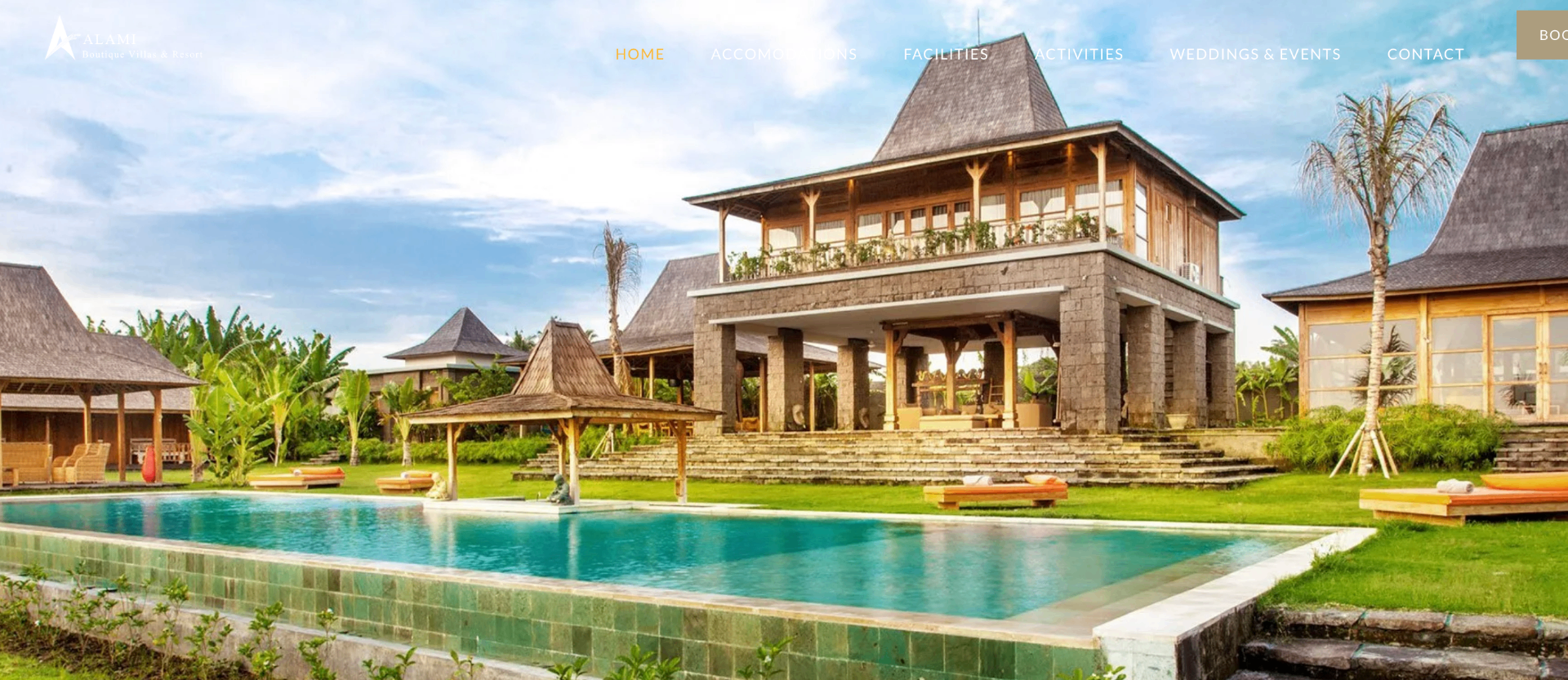 Boutique villa resort with infinity pool and joglo
